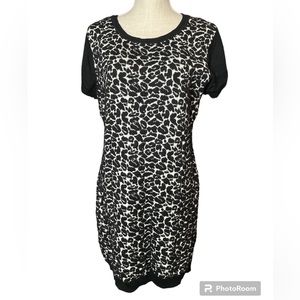 Extra Touch Leopard Print Sweater Dress
